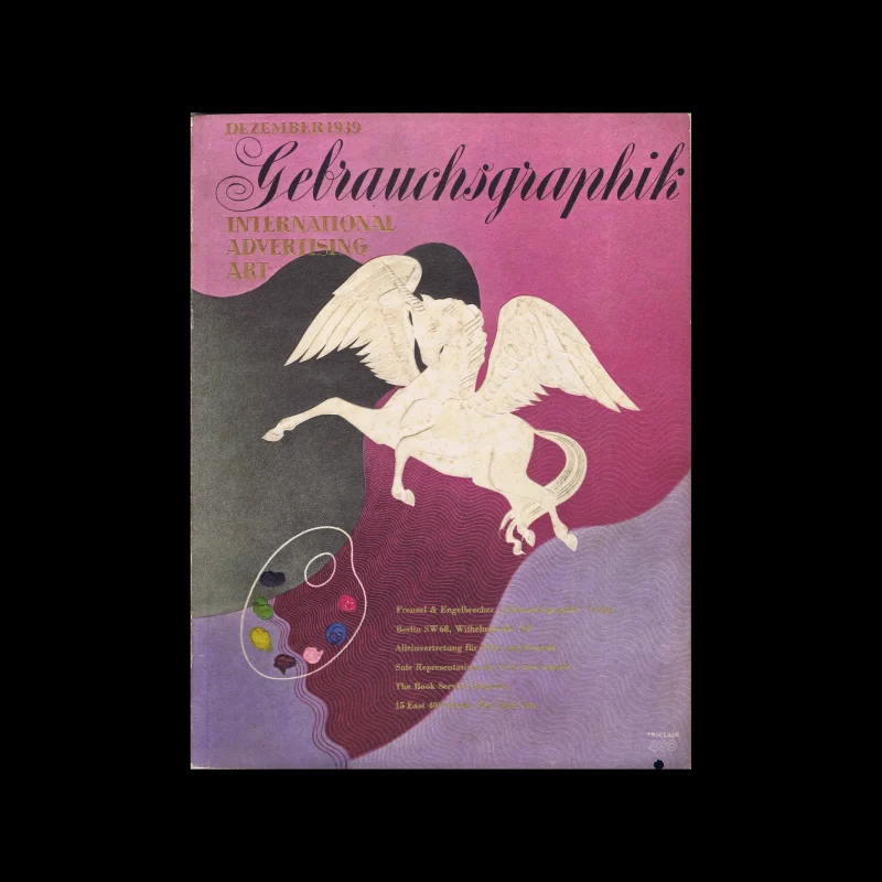 Gebrauchsgraphik, 12, 1939. Cover design by Atelier Triclair