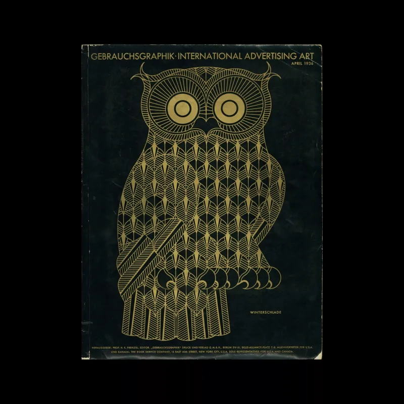 Gebrauchsgraphik, 4, 1936. Cover design by Wilhelm Winterschlade