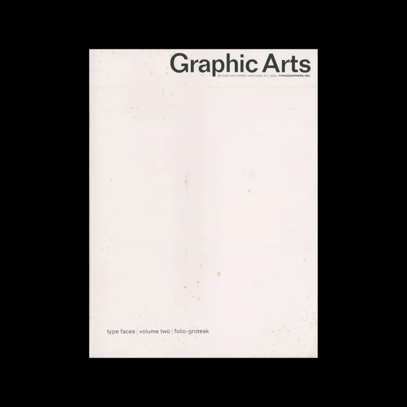 Graphic Arts: type faces, volume two | folio-grotesk, Typographers, Inc, 1963