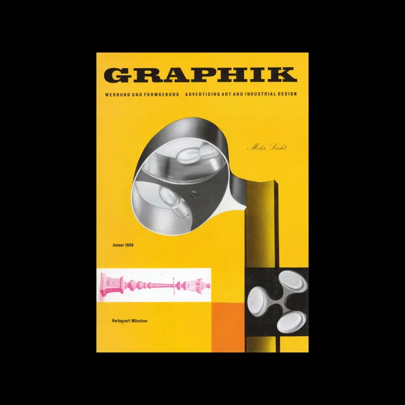 Graphik – Werbung + Formgebung, 01, 1959. Cover design by Toni Zepf