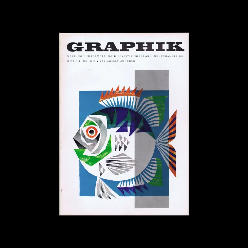 Graphik – Werbung + Formgebung, 06, 1961. Cover illustration by Günther Glückert