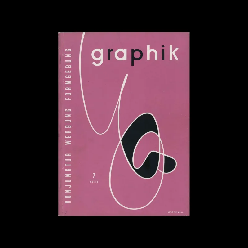 Graphik – Werbung + Formgebung, 07, 1951. Cover design by Norbert Lindemann