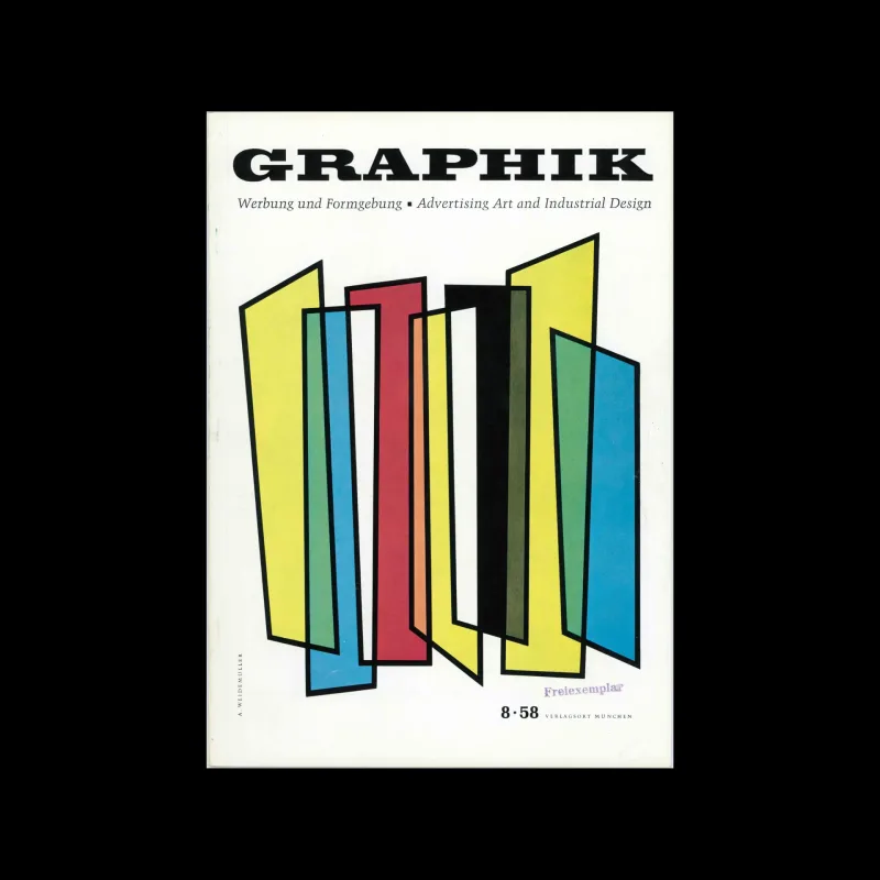 Graphik – Werbung + Formgebung, 08, 1958. Cover design by Annedore Weidemüller