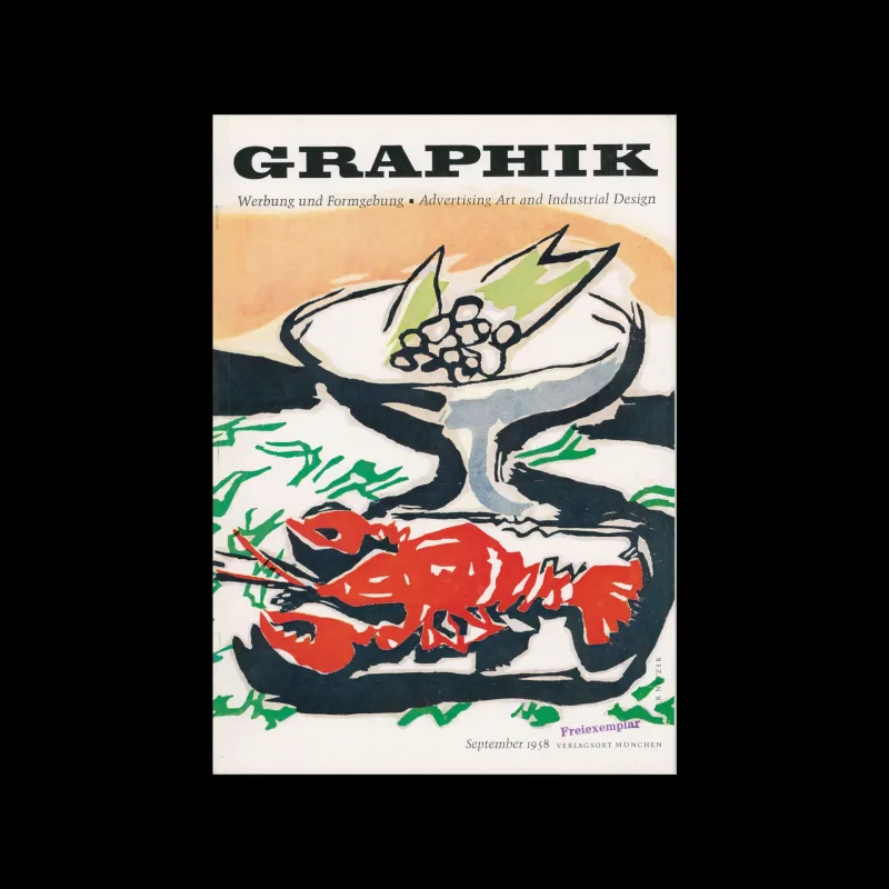 Graphik – Werbung + Formgebung, 09, 1958. Cover design by Remigius Netzer