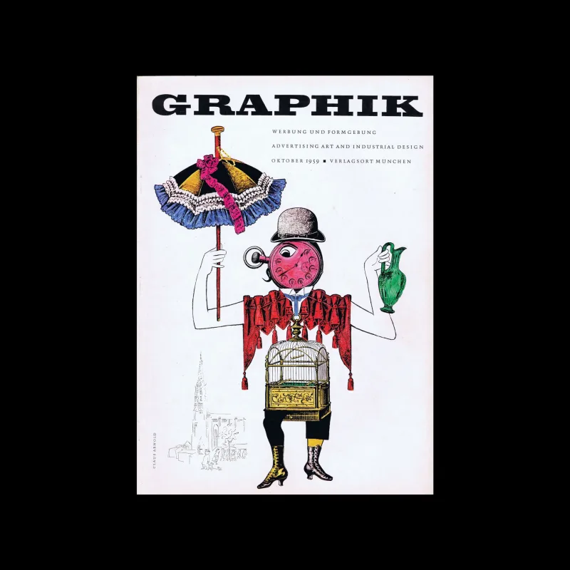 Graphik – Werbung + Formgebung, 10, 1959. Cover illustration by Claus Arnold