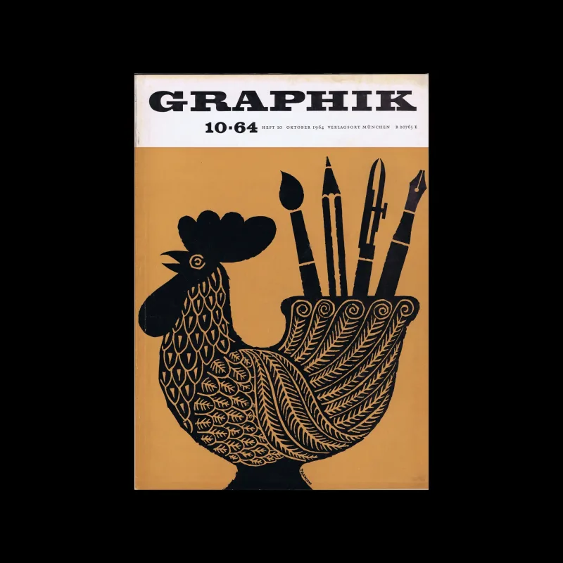 Graphik – Werbung + Formgebung, 10, 1964. Cover Illustration by Wilhelm Tarnow