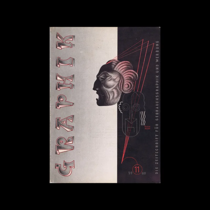 Graphik – Werbung + Formgebung, 11, 1949. Cover design by Raben Bauer