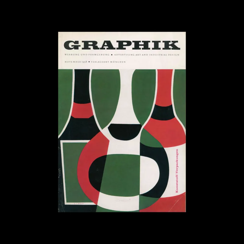 Graphik – Werbung + Formgebung, 11, 1958. Cover design by Gabriele v. Wiese