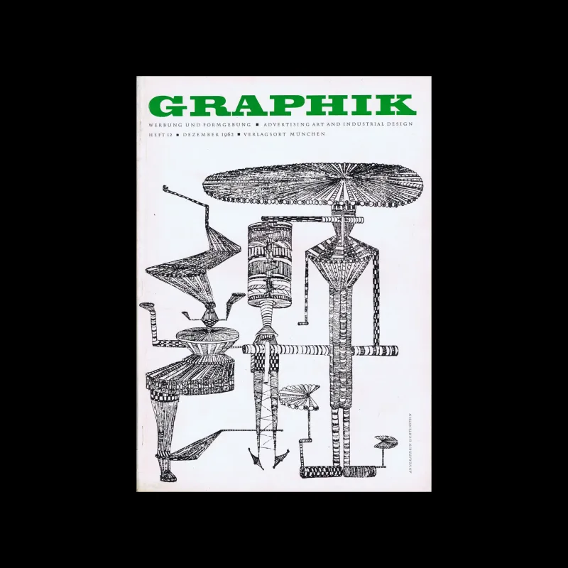 Graphik – Werbung + Formgebung, 12, 1962. Cover image by Annekathrin Lichtenstein