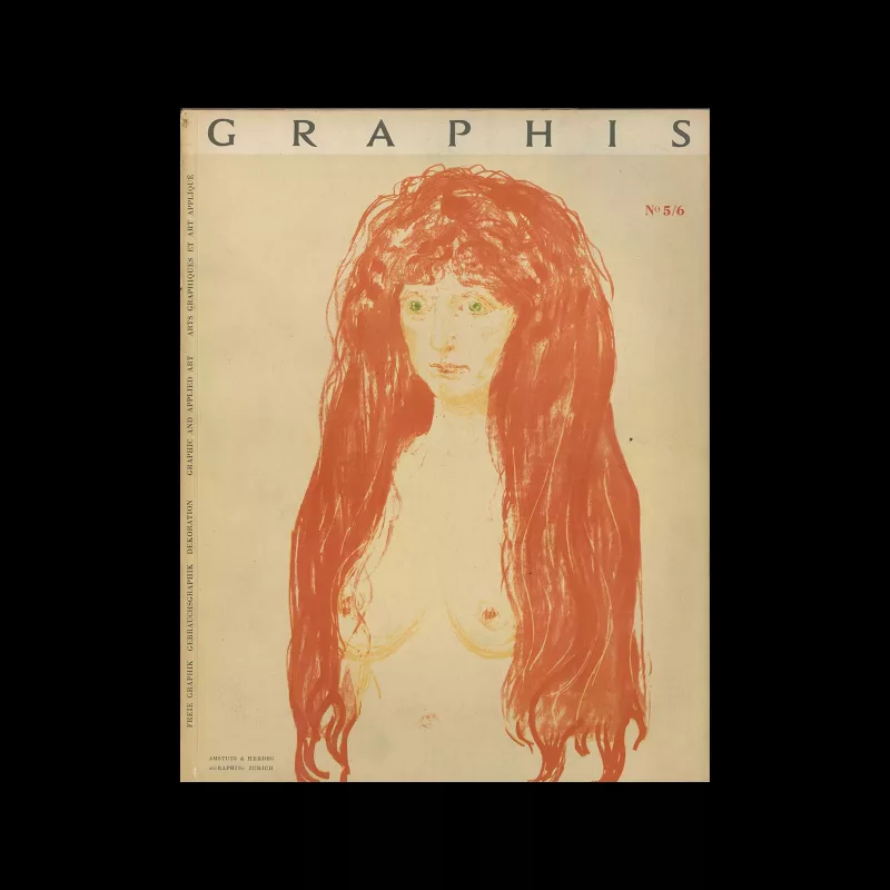 Graphis 05-06, 1945. Cover design by Edvard Munch