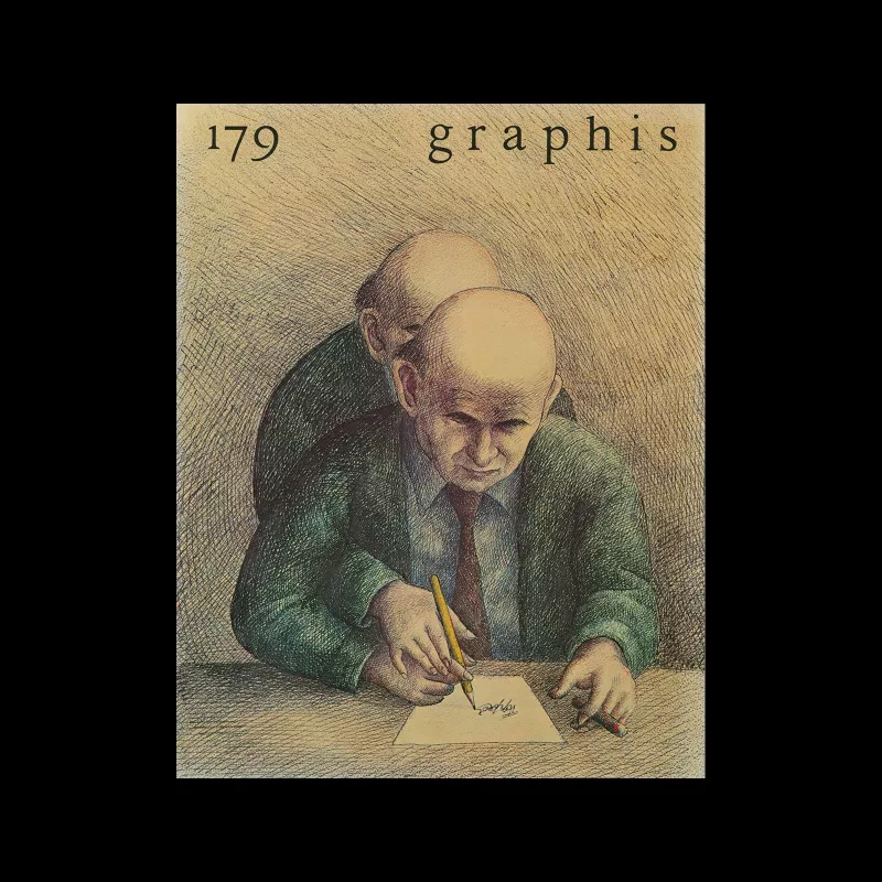 Graphis 179, 1975. Cover design by Roland Topor.