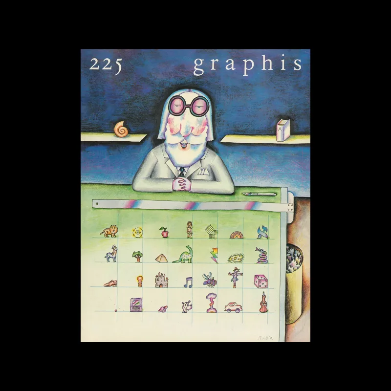 Graphis 225, 1983. Cover design by Marvin Rubin