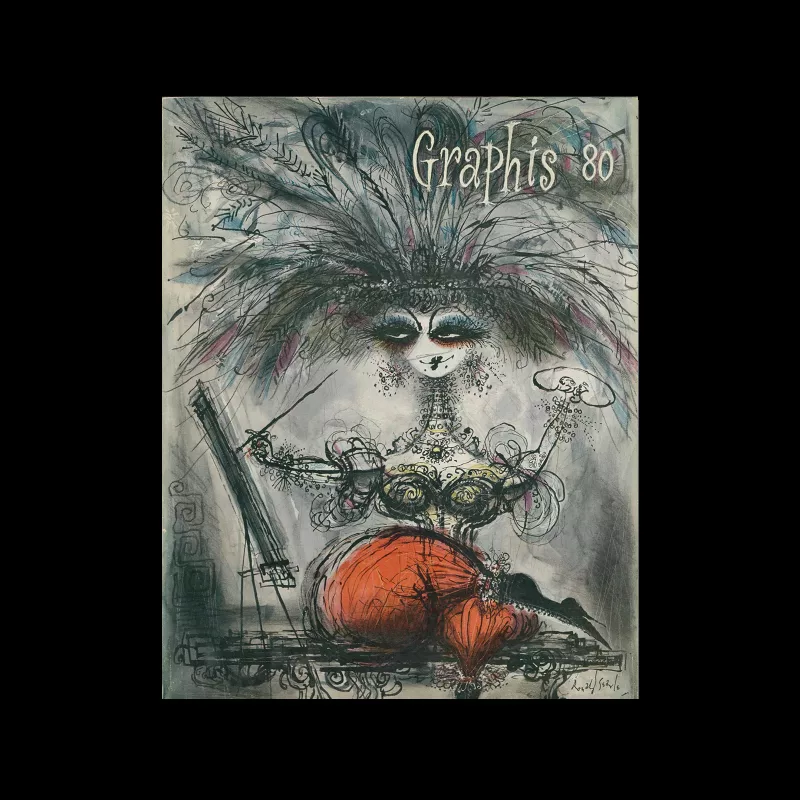Graphis 80, 1958. Cover design by Ronald Searle.