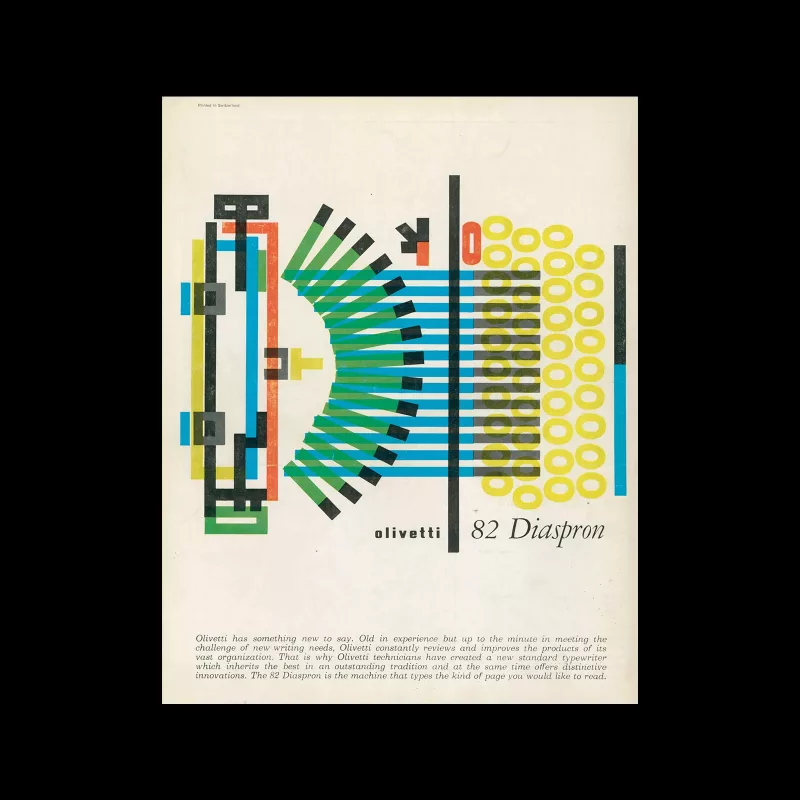 Olivetti Diaspron 82, advertisement, 1959. Designed by Giovanni Pintori.
