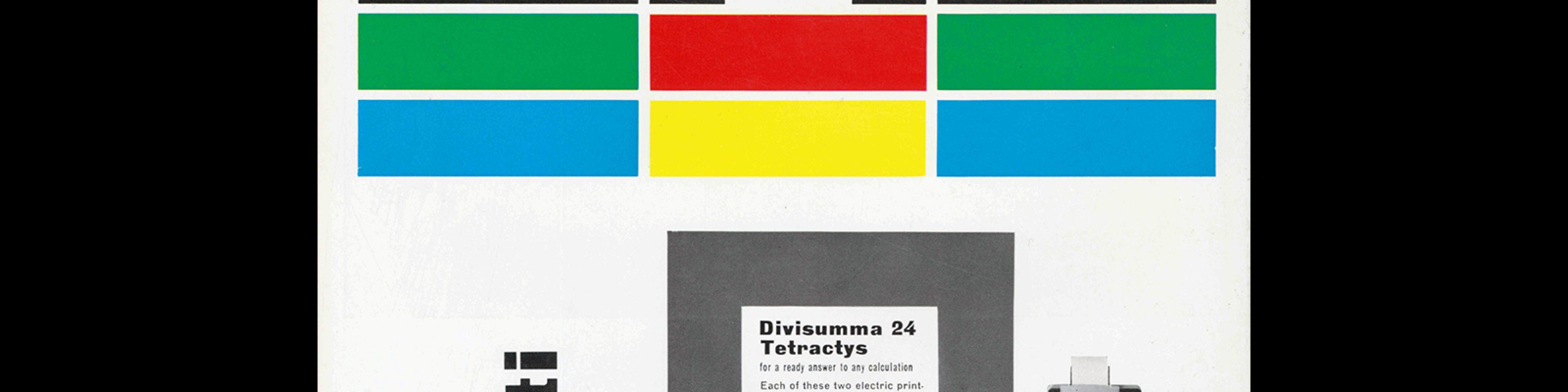 Olivetti Divisumma 24, international advertisement, 1959. Designed by Giovanni Pintori.