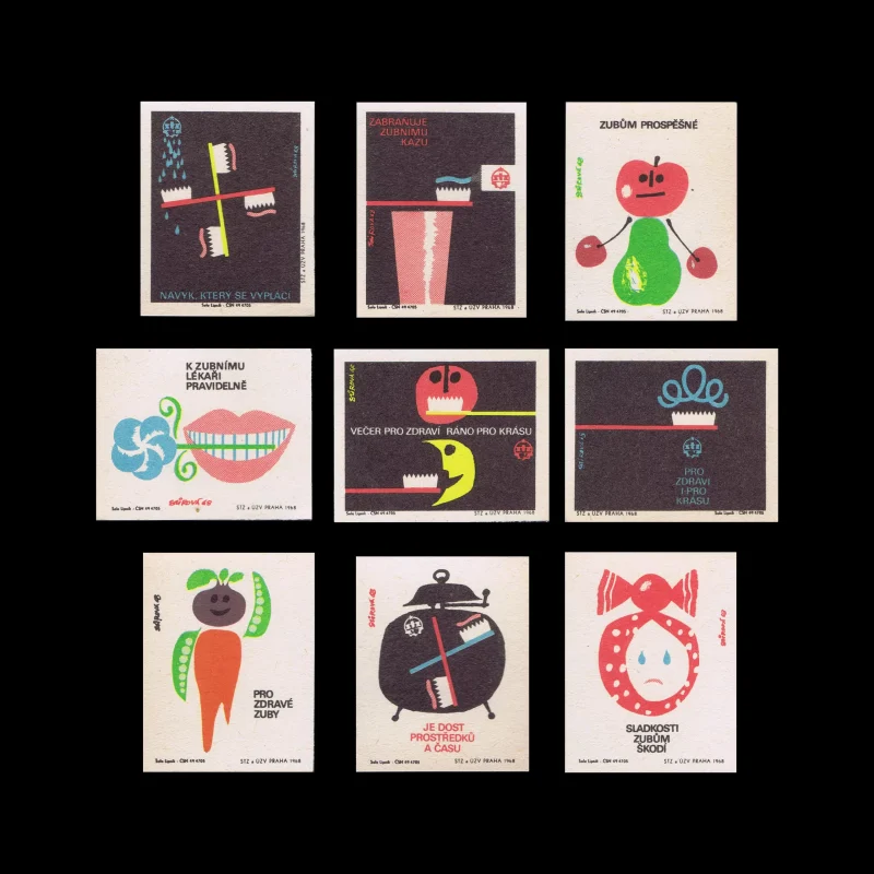 Health and Hygiene, Czechoslovakian Matchbox Labels, 1969
