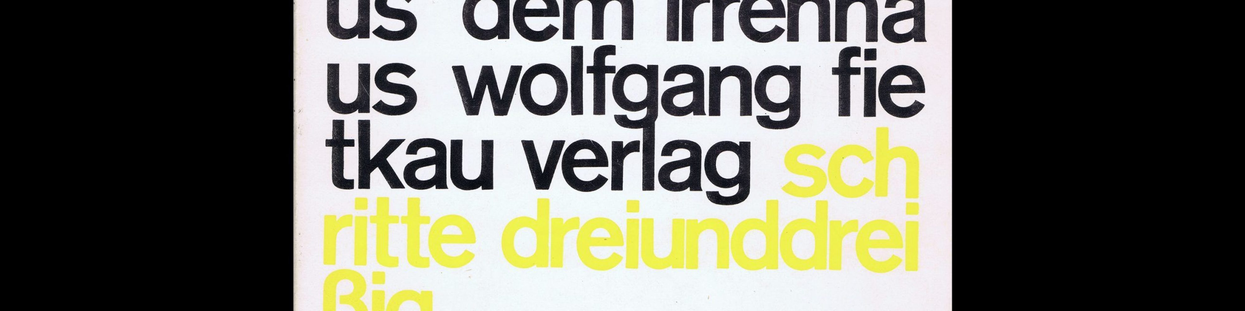 Heinz-Jürgen Harder, Gedichte aus dem Irrenhaus, Wolfgang Fietkau Verlag, 1979. Designed by Christian Chruxin
