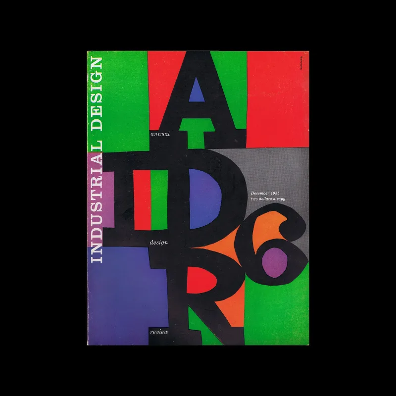 Industrial Design, Vol 02, No. 06, December 1955. Cover design by Martin Rosenzweig