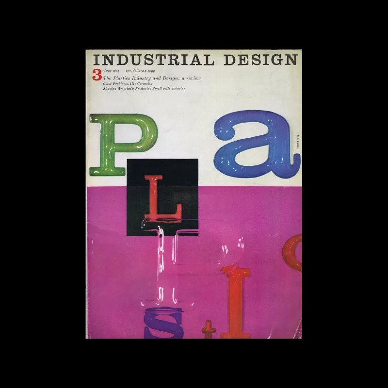 Industrial Design, Vol 03, No. 03, June 1956. Cover design by Martin Rosenzweig