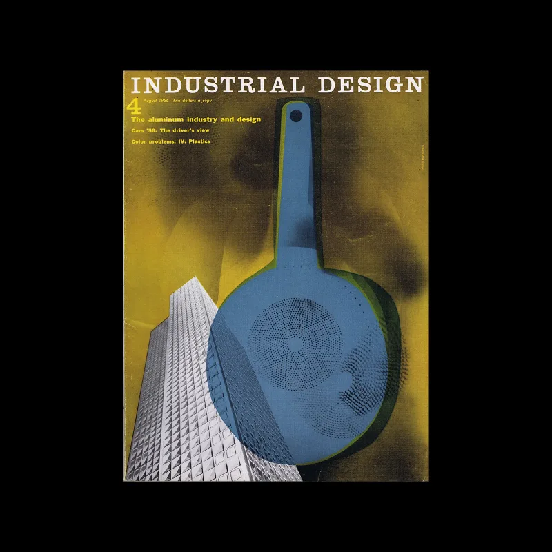 Industrial Design, Vol 03, No. 04, August 1956. Cover design by Martin Rosenzweig