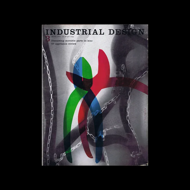 Industrial Design, Vol 04, No. 03, March 1957. Cover design by Martin Rosenzweig