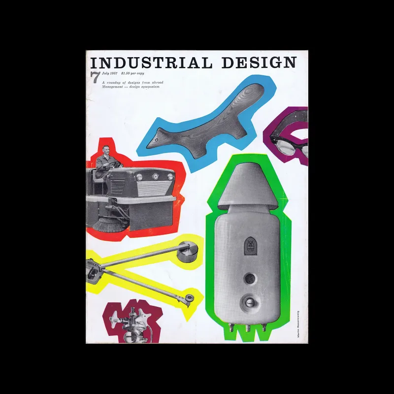 Industrial Design, Vol 04, No. 07, July 1957. Cover design by Martin Rosenzweig