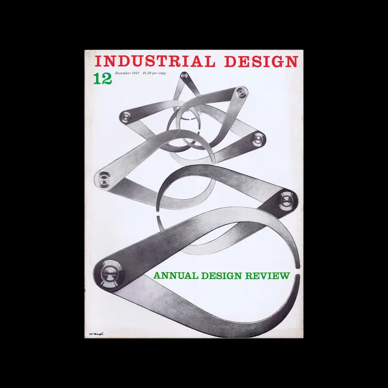Industrial Design, Vol 04, No. 12, December 1957. Cover design by James S Ward