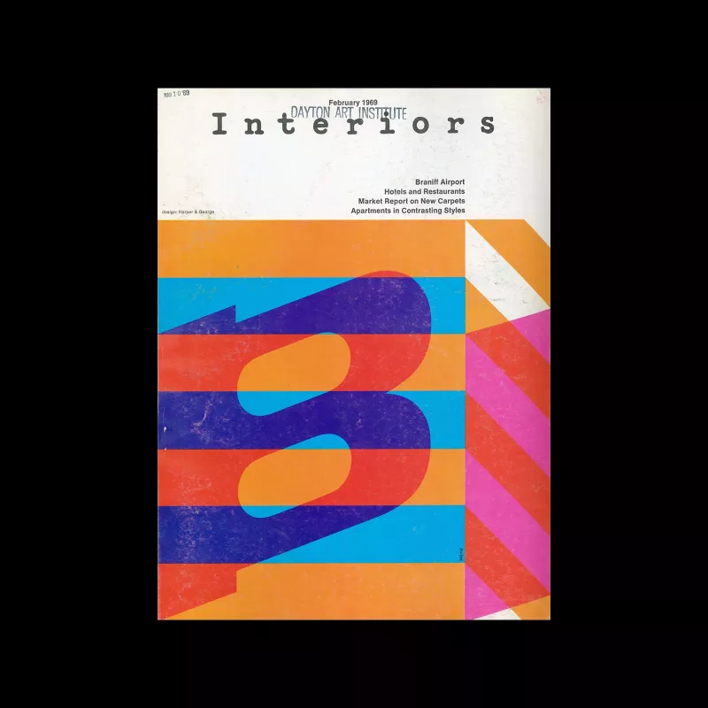 Interiors, February 1969. Cover design by Harper & George