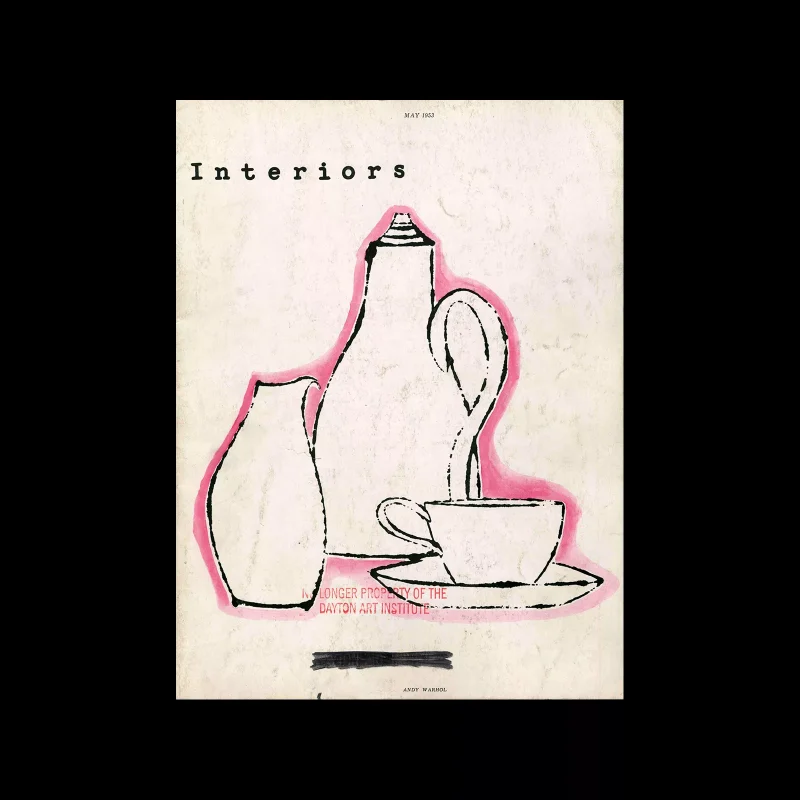 Interiors, May 1953. Cover design by Andy Warhol