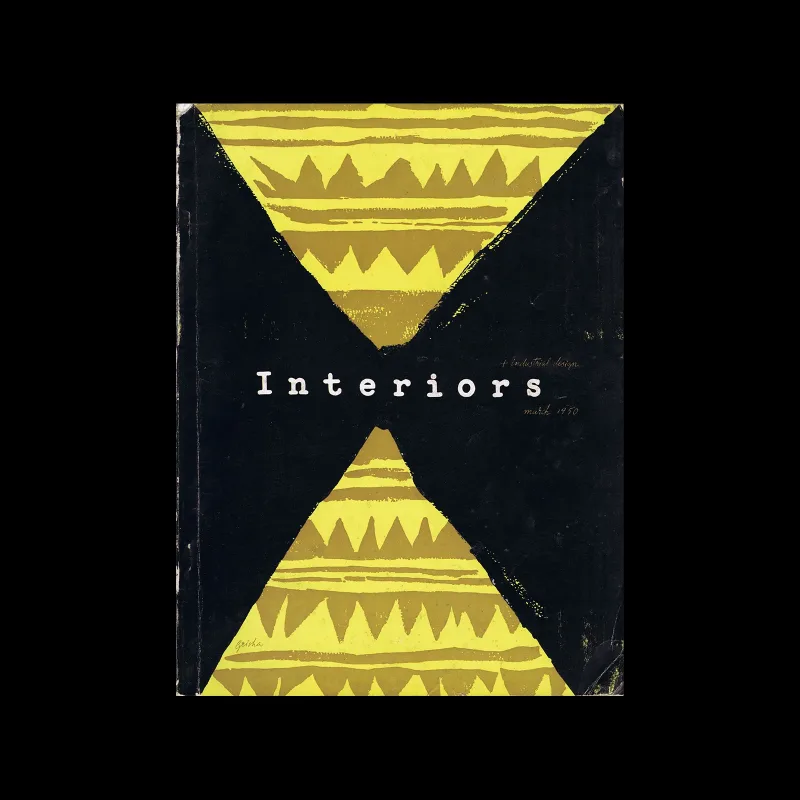 Interiors, Volume 109, Number 07, March 1950. Cover design by Grisha