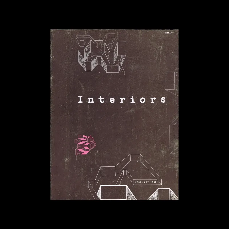 Interiors, Volume 111, Number 07, February 1952. Cover design by Jean Barnlund