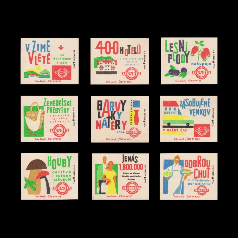 Jednota, Czechoslovakian Matchbox Labels, 1967