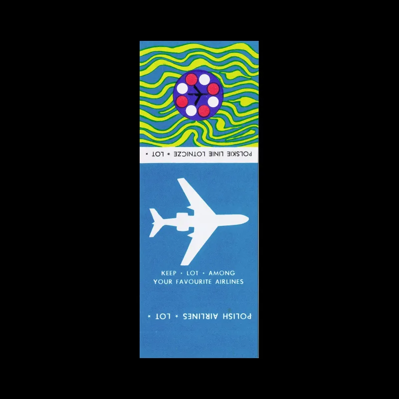 Keep "LOT" Among Your Favorite Airlines, Polish Airlines LOT, Polish Matchbox Label, 1969