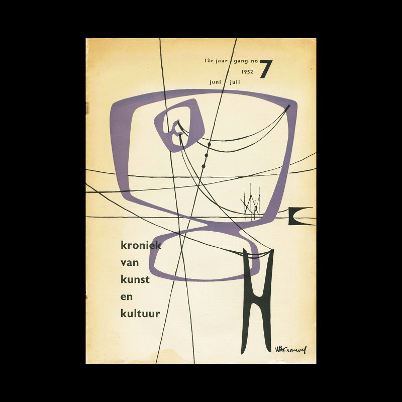 Kroniek van kunst en kultuur, 7, 1952. Cover design by Wim Crouwel