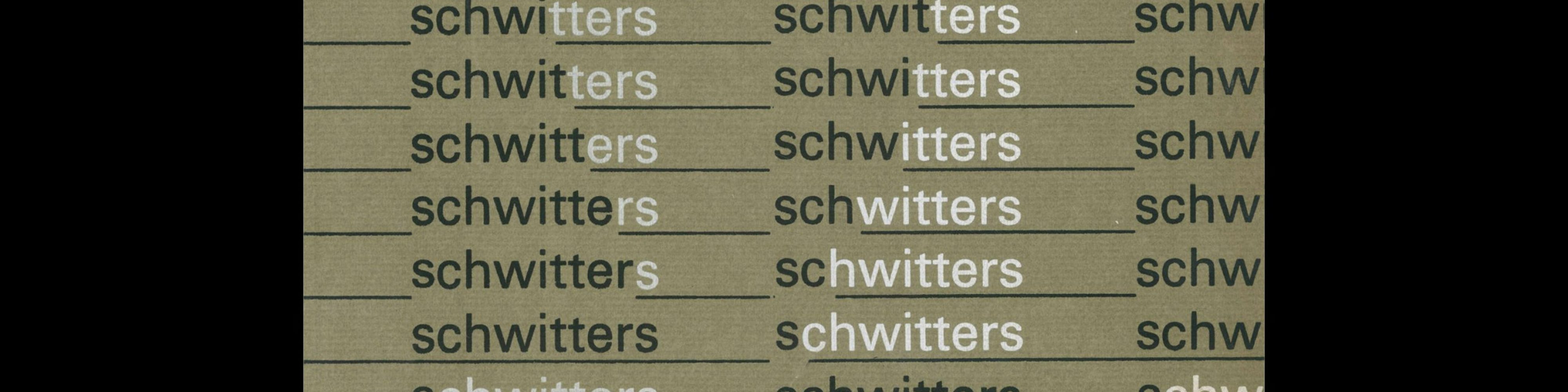 Kurt Schwitters, Stadtische Kunsthalle, Dusseldorf, 1971 Designed by Walter Breker