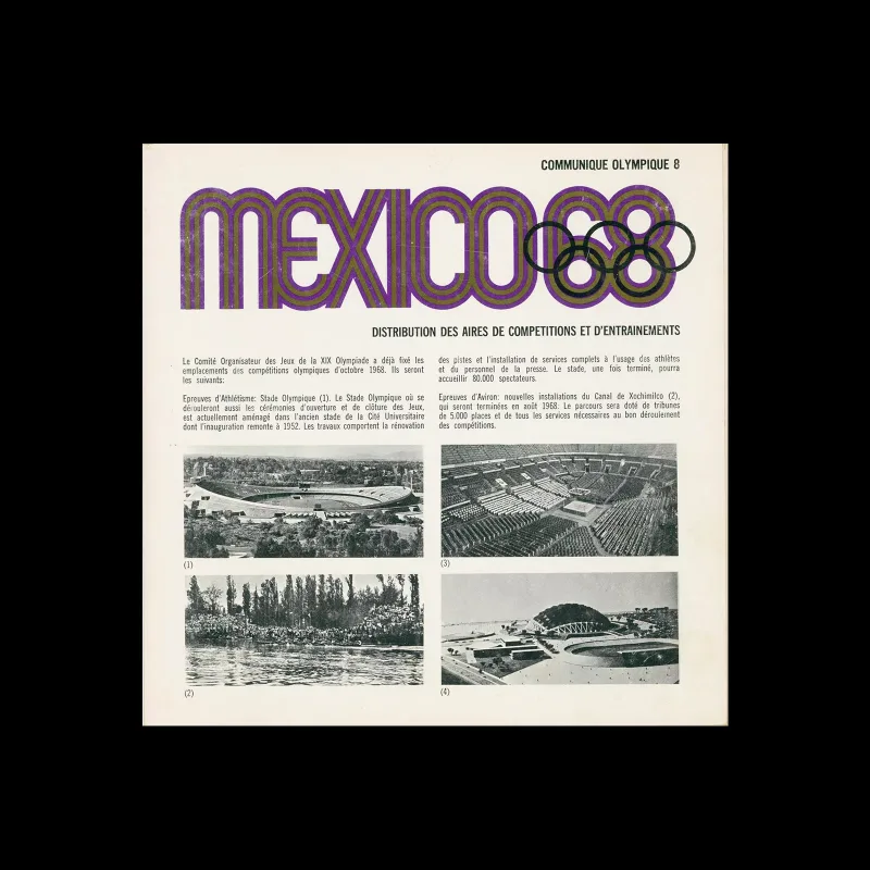 Mexico 1968, Communique Olympique 8, 1968. Designed by Lance Wyman