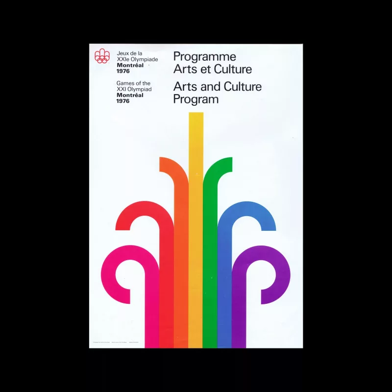 Montréal 1976 Olympics, Arts and Culture Program Poster designed by Yvon Laroche (Laroche Pelletier Graphistes)