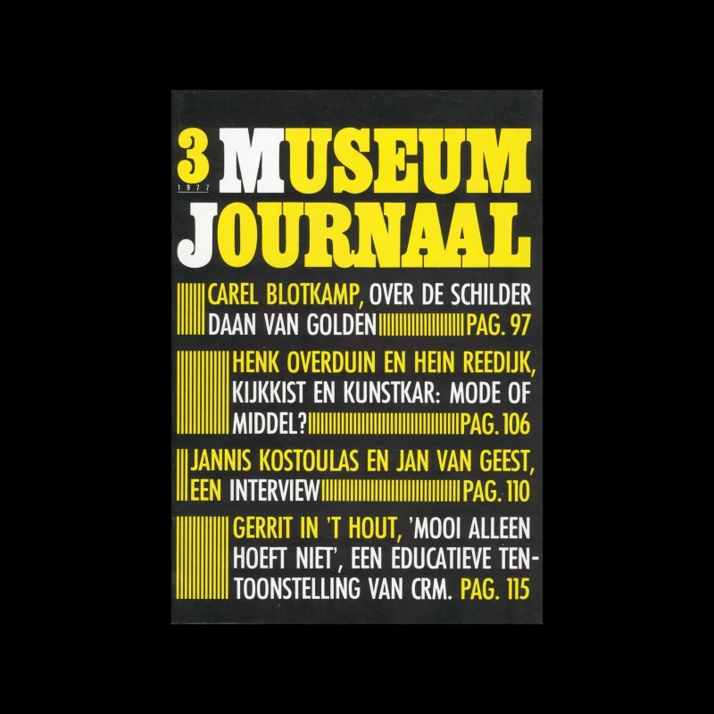 Museumjournaal, Serie 22 no3, 1977. Layout: Frans Evenhuis and Piet van Meiji | Cover: Swip Stolk