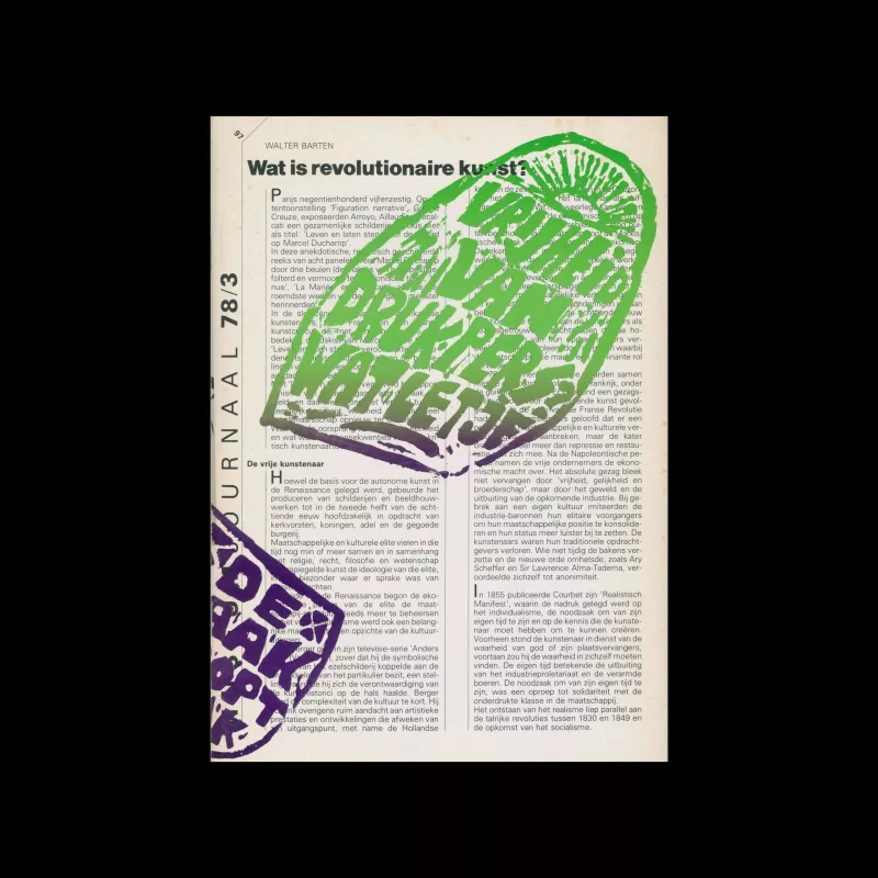 Museumjournaal, Serie 23 no3, 1978. Layout: Frans Evenhuis and Piet van Meiji | Cover: Jan Van Toorn
