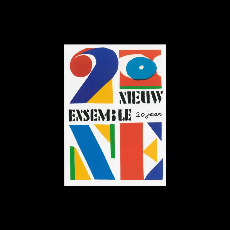 Nieuw Ensemble, Nieuw Ensemble 20 Jaar, Postcard, 2001. Designed by Jan Bons