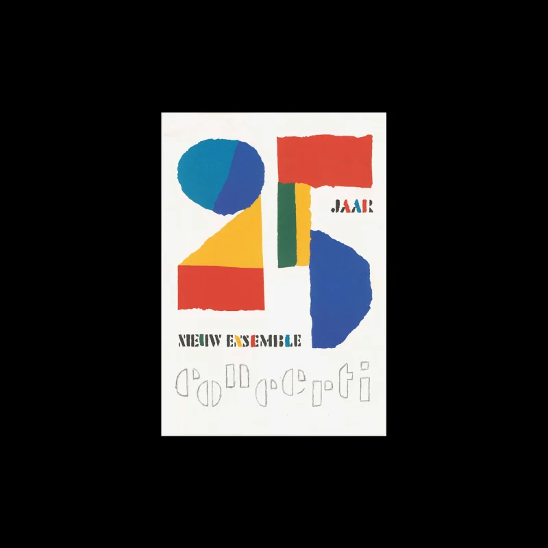 Nieuw Ensemble, Nieuw Ensemble 25 Jaar, Postcard, 2005. Designed by Jan Bons