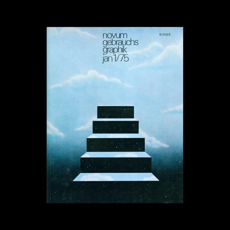 Novum Gebrauchsgraphik, 1, 1975. Cover design by Michael Hasted