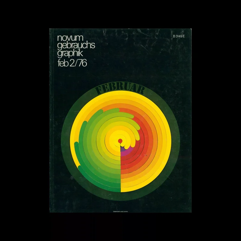 Novum Gebrauchsgraphik, 2, 1976. Cover design by Gebhardt + Lorenz