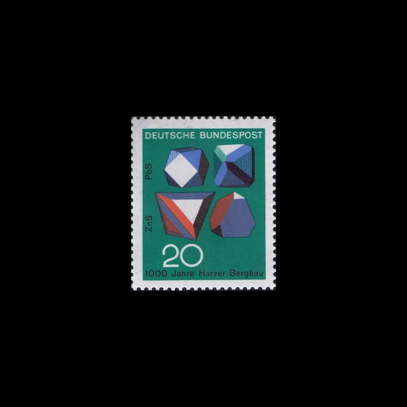 Ore Crystals, German Stamp, 1968. Designed by Karl Oskar Blase