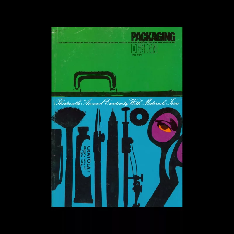 Packaging Design Vol 13, No 3, 1972. Cover design by David Barnett