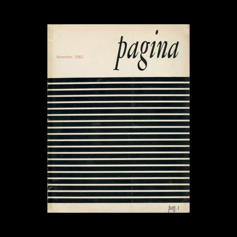 Pagina, No. 1 June 1962. Cover design by Heinz Waibl