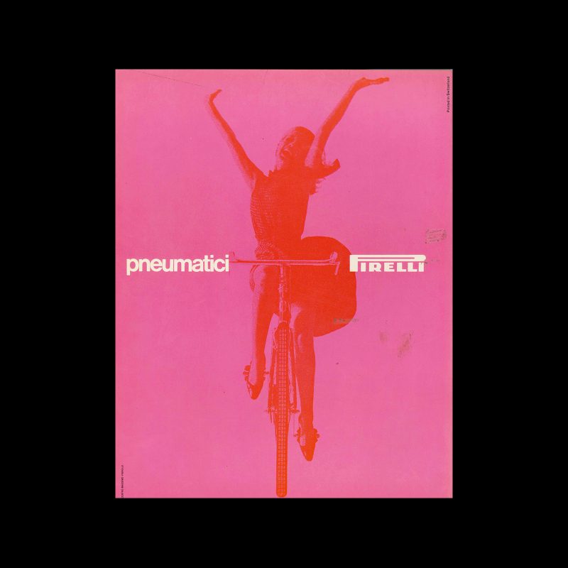 Pneumatici Pirelli, 1963. Designed by Massimo Vignelli