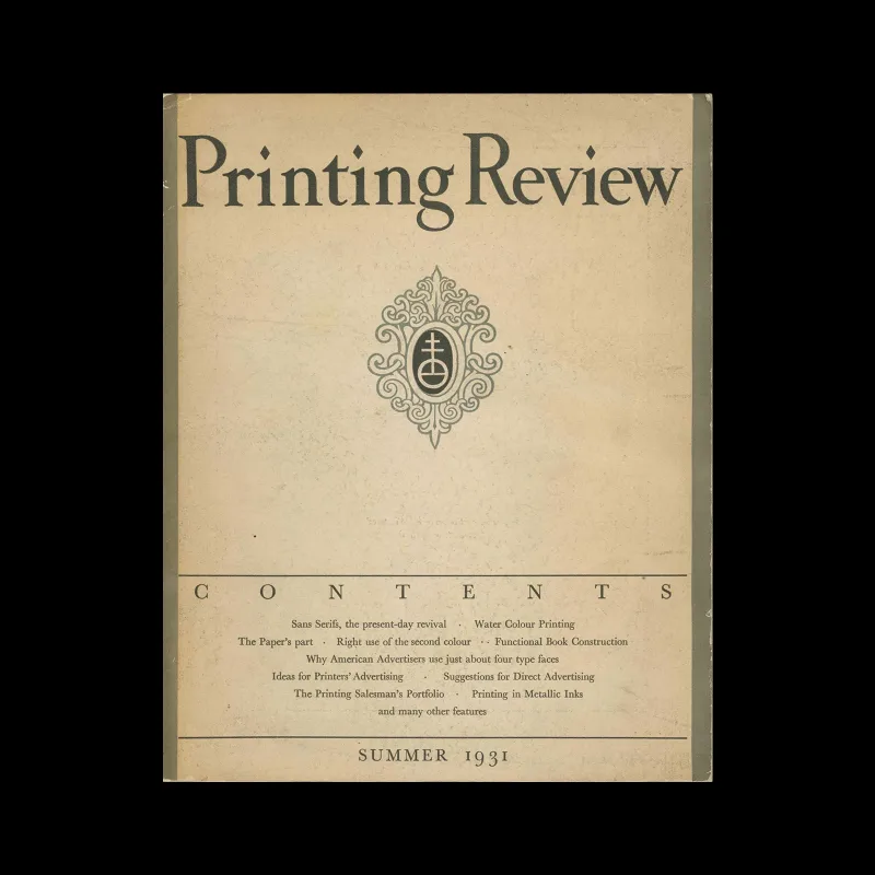 Printing Journal, No 01, Summer 1931
