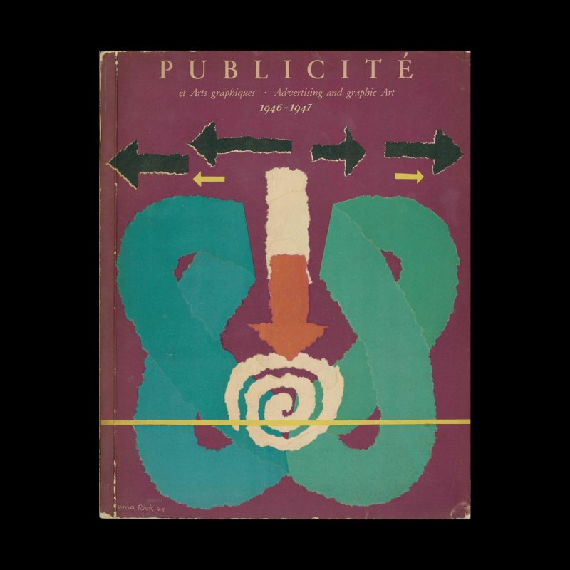 Publicité, Review of advertising and Graphic Art in Switzerland, 1946-1947. Cover design by Numa Rick