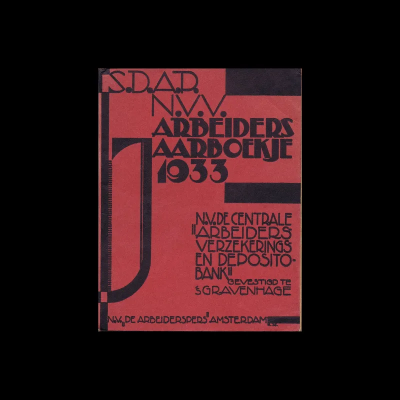 S.D.A.P. / N.V.V. Arbeidersjaarboekje 1933, 1933. Cover design by Fré Cohen